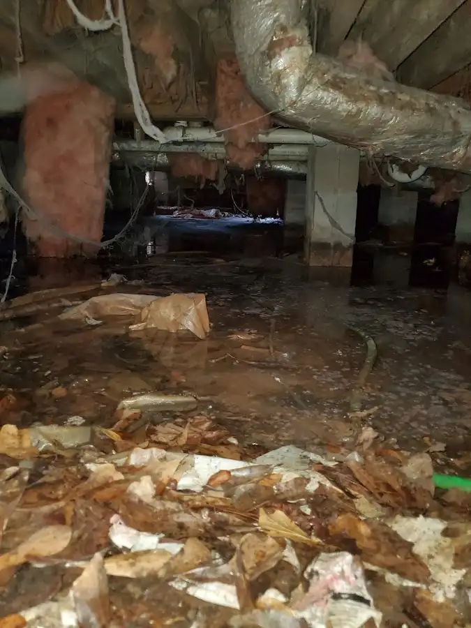 Crawl space flood assessment for Commercial Water Damage Restoration in Davenport